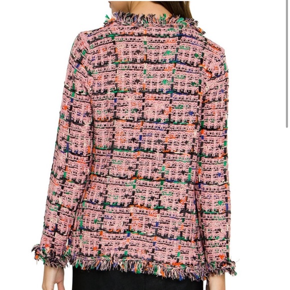 ENGLISH FACTORY PINK TWEED BOLERO SWEATER JACKET SMALL - Picture 3 of 11